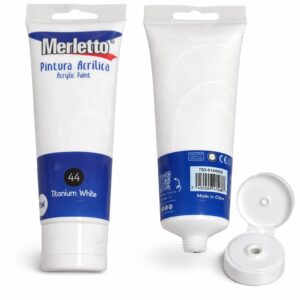 ART SUPPLIES MERLETTO PAINT ACRYLIC WHITE 75ML