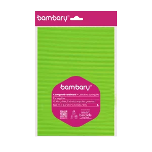 ART SUPPLIES BAMBARY FLUORESCENT CORRUGATED CARDBOARD 210 x 297 mm A/S BAG x 6 UNT MULTICOLOR SET