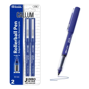 BAZIC CALLUM BLUE .5  ROLLERBALL PEN 2 PACK..