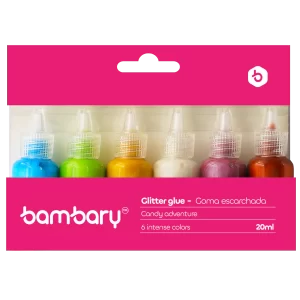 ART SUPPLIES BAMBARY PEARL COLOR GLITTER GLUE SET 20 ml x 6 UNT..