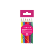 ART SUPPLIES BAMBARY TRI COLOR PENCILS 3.5" X3.0MM 6 UNT MINI