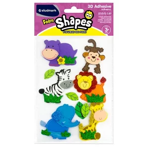 ART SUPPLIES STUDMARK FOAM SHAPES JUNGLE ANIMALS
