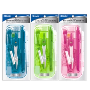 BAZIC BRIGHT COLOR MATH TOOL SETS 9 PCS