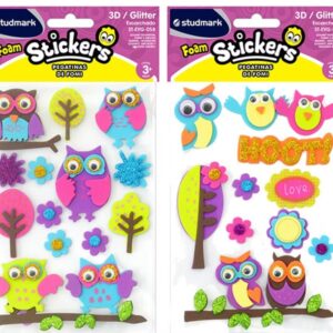 ART SUPPLIES STUDMARK FOAM SHAPES OWLS