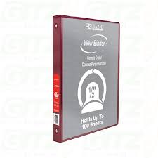 BINDER VIEW BAZIC 3 RING 1/2" BURGUNDY W/POCKETS