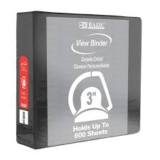 BINDER VIEW D-RING BAZIC 3" BLACK