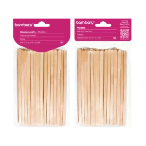 ART SUPPLIES BAMBARY WOOD SKINNY STICKS 140 X 5 X1MM A/S BAG X 120 BURLY WOOD