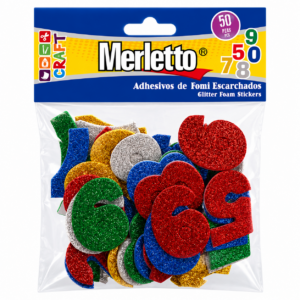 ART SUPPLIES MERLETTO FOAM 50-PIECE ADHESIVE FROSTED NUMBERS