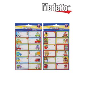 ART SUPPLIES MERLETTO SCHOOL ADHESIVE LABELS 12PCS