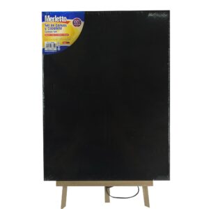ART SUPPLIES MERLETTO CANVAS ARTIST WITH EASEL SET IN SHRINK WITH COLOR