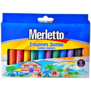 ART SUPPLIES MERLETTO JUMBO CRAYONS 12PCS