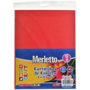 ART SUPPLIES MERLETTO SET OF 10 ASSORTED BASIC COLOR CARDSTOCK