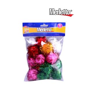 ART SUPPLIES MERLETTO ASSORTED POM POM 20PCS 4CM