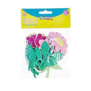 ART SUPPLIES MERLETTO FOAM ADHESIVE 12PCS FLOWERS SUN
