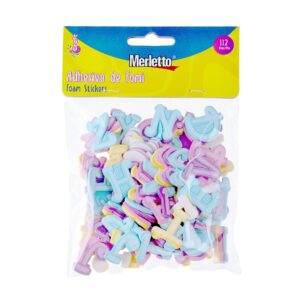 ART SUPPLIES MERLETTO STICKER 112PCS FOAM IN OPP BAG WITH HEADER CARD