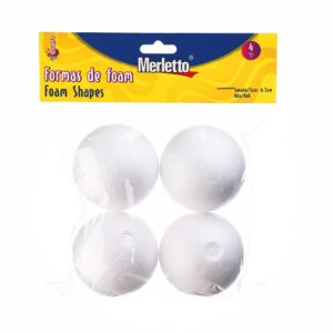 ART SUPPLIES MERLETTO FOAM SHAPES 4PCS 6.5CM (BALL)