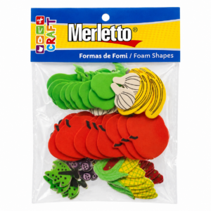 ART SUPPLIES MERLETTO STICKER 3D FOAM VEGETABLES AND FRUITS 51 PCS