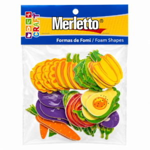 ART SUPPLIES MERLETTO STICKER FOMI 33PCS VEGETABLES AND FRUITS