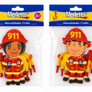 ART SUPPLIES MERLETTO STICKERS FOAM FIREFIGHTERS