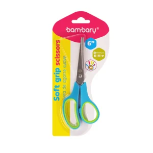 ART SUPPLIES BAMBARY SCISSORS ERGONOMIC SOFT GRIP 6"