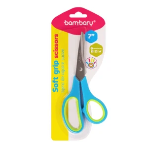 ART SUPPLIES BAMBARY SCISSORS ERGONOMIC SOFT GRIP 7"