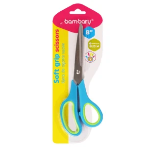 ART SUPPLIES BAMBARY SCISSORS ERGONOMIC SOFT GRIP 8"
