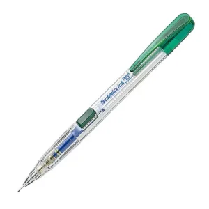 PENTEL PENCIL MECHANICAL TRANSPARENT BARREL WITH GREEN 07.mm