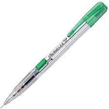 PENTEL PENCIL MECHANICAL TRANSPARENT BARREL WITH GREEN 05.mm