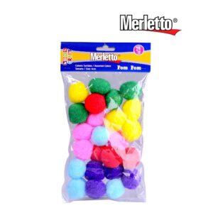 ART SUPPLIES POM POM ASSORTMENT 24PCS 4CM