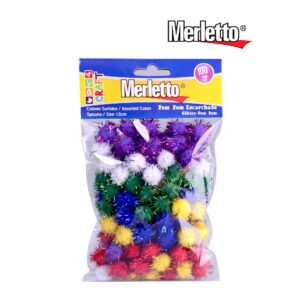 ART SUPPLIES POM POM ASSORTMENT 100PCS 1.5C