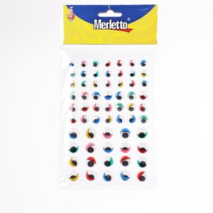 ART SUPPLIES  MOVING EYES WITH EYELASHES ON PET SHEET 62PCS