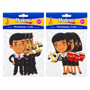 ART SUPPLIES MERLETTO FOAM SHAPES IN OPP BAG WITH HEADER CARD