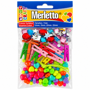 ART SUPPLIES MERLETTO CRAFT KIT IN 3 OF OPP BAG WITH HEADER CAR